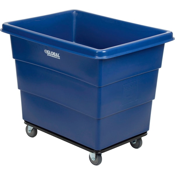 Global Industrial 12 Bushel HDPE Plastic Box Truck with Steel Base, Blue, 38-2/5L x 28-9/10W x 33H 800314 - main